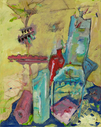 Malerei Ursula Joas 2003 - Bildtitel : Tisch-und-Stuehle