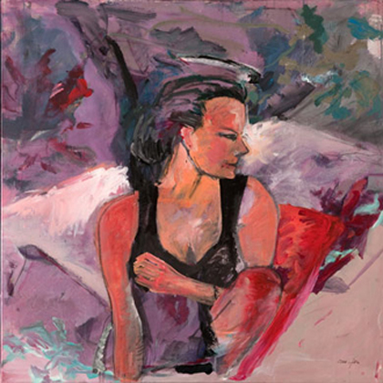 Malerei Ursula Joas 2004 - Bildtitel : Mädchen im schwarzen Kleid